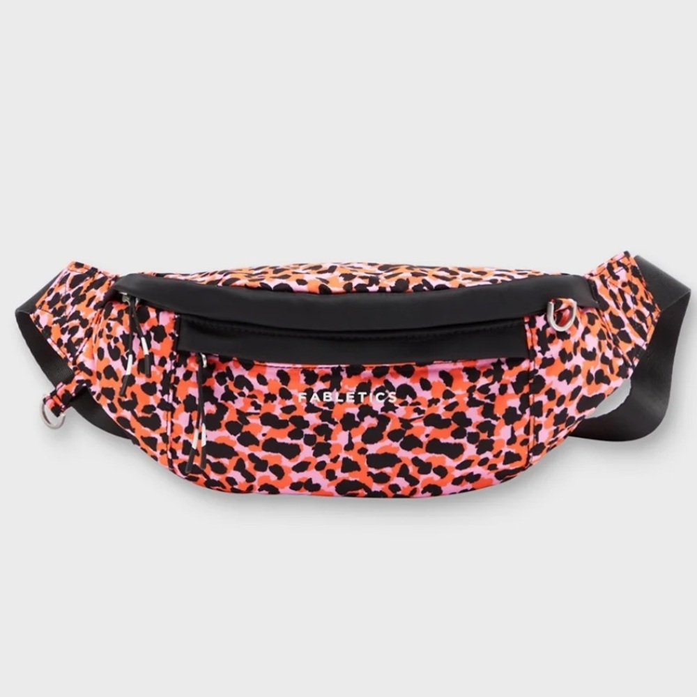 NWT Belt Bag, Fannie Pack, Crossbody Bag, Orange Safari Spots/Black Large